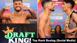 Robeisy Ramírez y Brando León Benítez, de izquierda a derecha. (X, Top Rank Boxing).